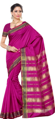 

Mimosa Woven Ikkat Art Silk Saree(Purple), Light mejantha