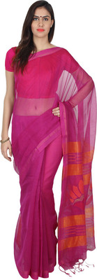 

Slice Of Bengal Woven That Silk Cotton Blend Saree(Purple)