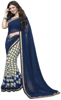

Kalaniketanfashion Embroidered Bollywood Georgette Saree(Blue)