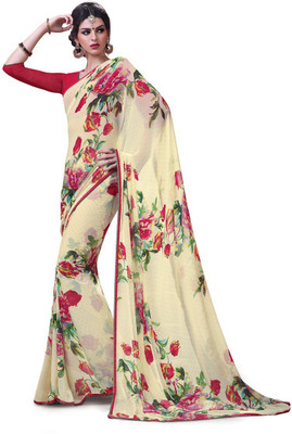 

RIDHAM SAREES Floral Print Daily Wear Georgette Saree(Multicolor)