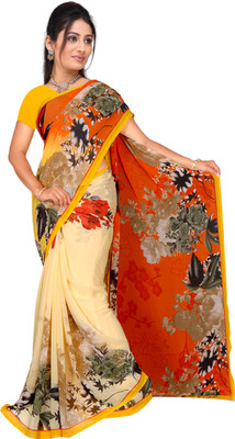 

Khoobee Self Design, Printed Fashion Georgette Saree(Orange, Beige, Multicolor), Beige;multicolor;orange