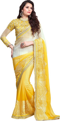 

M.S.Retail Embroidered Bollywood Georgette Saree(Yellow)