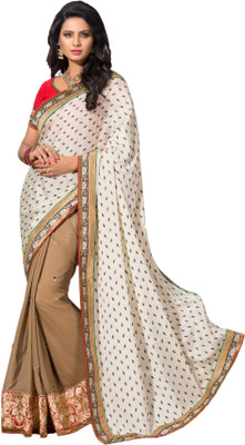 

M.S.Retail Self Design Fashion Raw Silk Saree(White)