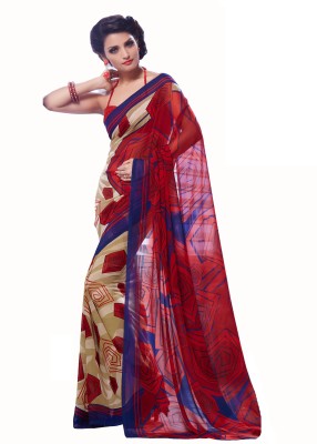 

Khushali Self Design, Printed Fashion Georgette Saree(Red, Blue, Beige, Multicolor), Beige;blue;multicolor;red