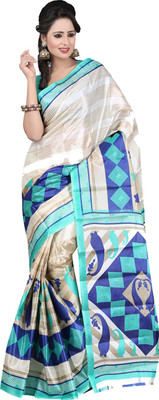 

Sanju Sarees Printed Fashion Art Silk Saree(Light Green)