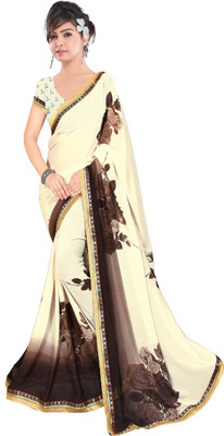 

Indianbeauty Self Design, Printed Fashion Georgette Saree(Multicolor), Cream