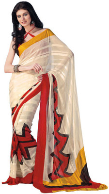 

Indian Wear Online Printed Fashion Pure Chiffon Saree(Multicolor)