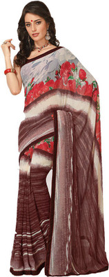 

Indian Wear Online Printed Fashion Pure Chiffon Saree(Multicolor)