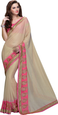 

Brijraj Embellished Fashion Jute, Net Saree(Beige, Gold)