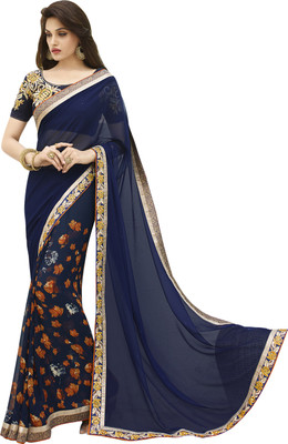 

Jiya Self Design, Embellished Fashion Georgette Saree(Blue, Multicolor)
