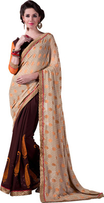 

Parisha Embroidered Fashion Georgette Saree(Multicolor), Beige & brown