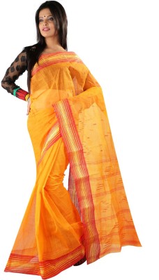 

Hawai Solid Tant Handloom Cotton Saree(Orange)