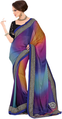 

Vishal Solid Fashion Georgette Saree(Blue)