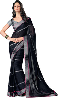 Vishal Printed Fashion Jacquard Saree(Black)
