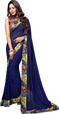 

Khushali Self Design Fashion Georgette Saree(Dark Blue)