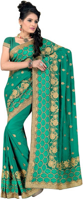 

Aarti Saree Embroidered Fashion Georgette Saree(Dark Green)