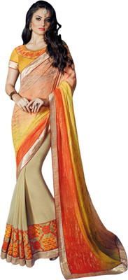 

Brijraj Embellished Fashion Georgette Saree(Beige, Multicolor)