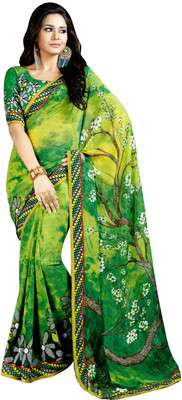 

Jiya Printed Fashion Georgette Saree(Green, Multicolor)