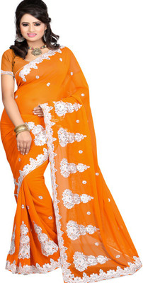 

Sanju Sarees Embroidered Fashion Georgette Saree(Yellow)
