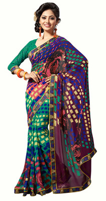 

Khoobee Printed Fashion Georgette Saree(Multicolor)