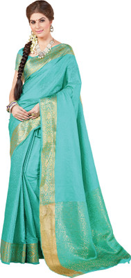 

Taanshi Printed Kanjivaram Tussar Silk Saree(Green)