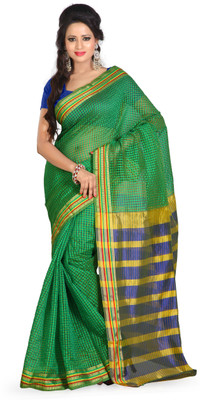 

Weavedeal Embellished Banarasi Kota Cotton Saree(Green)