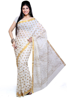 

Fashionkiosks Self Design Balarampuram Cotton Saree(Multicolor), Cream