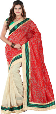 

Weavedeal Embellished Banarasi Brocade Saree(Red)