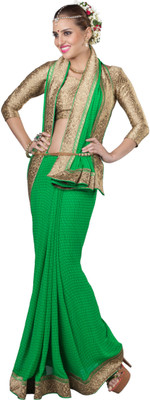 

Manthan Embroidered Daily Wear Georgette Saree(Green)