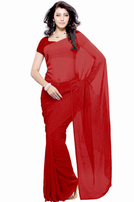 

Khushali Self Design Fashion Georgette Saree(Red)