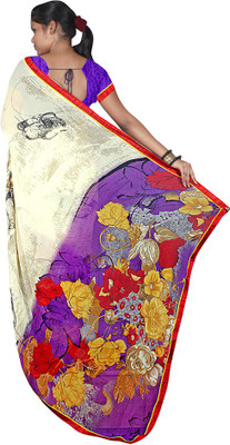 

Indian Wear Online Printed Fashion Chiffon Saree(Purple)