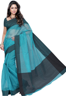

Mimosa Printed Banarasi Handloom Cotton Saree(Dark Blue, Black, Ananda