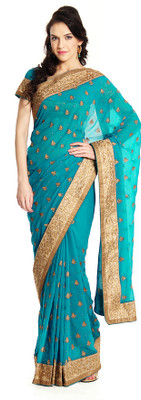 

Soch Self Design Fashion Georgette Saree(Blue)