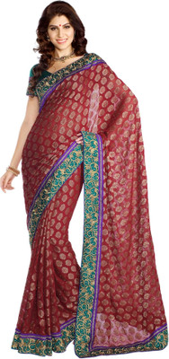 

Soch Printed Fashion Georgette Saree(Maroon, Gold)