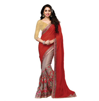 

Suvastram Solid Fashion Chiffon, Net Saree(Maroon, Grey), Grey;maroon