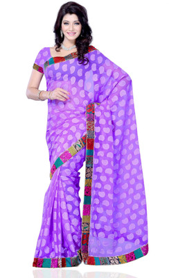 

JTInternational Self Design Fashion Jacquard Saree(Multicolor), Lavender