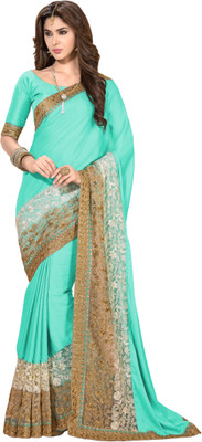 

Khushali Self Design, Embroidered Fashion Chiffon, Net Saree(Light Green)