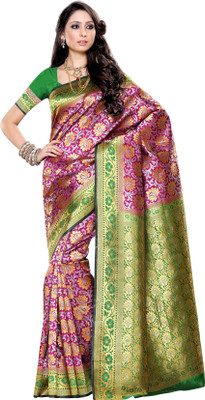 

Mimosa Woven Kanjivaram Art Silk Saree(Multicolor), Mejantha