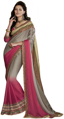 

Desi Butik Self Design Fashion Chiffon Saree(Grey)
