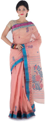 

Tantuja Woven Tangail Handloom Cotton Saree(Brown), Light brown