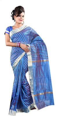 

Anushree Saree Self Design Fashion Chanderi Saree(Multicolor), Blue