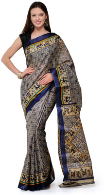 

Cenizas Printed, Animal Print Fashion Art Silk Saree(Multicolor), Blue