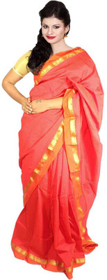 

Javuli Woven Madurai Handloom Silk Cotton Blend Saree(Red)