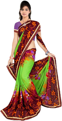 

Indian Wear Online Printed Fashion Georgette Saree(Green)
