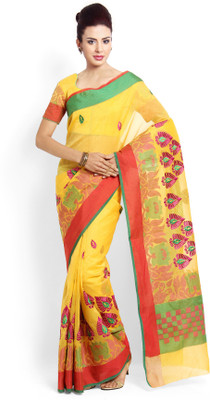 

Soch Self Design Fashion Cotton Saree(Yellow)
