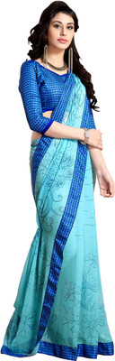 

Jiya Self Design, Printed Fashion Georgette Saree(Light Blue)