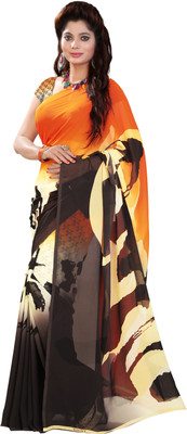 

Khushali Self Design, Printed Fashion Georgette Saree(Brown, Orange, Multicolor), Brown;multicolor;orange