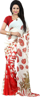 

Lovelylook Printed Fashion Polyester Saree(Multicolor), Off white;red