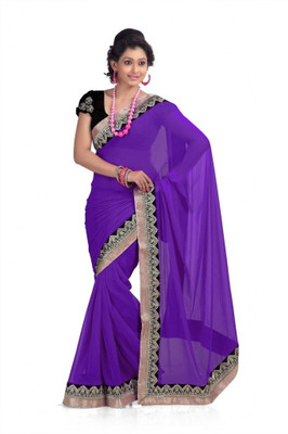 

Chirag Sarees Solid Fashion Chiffon Saree(Purple)