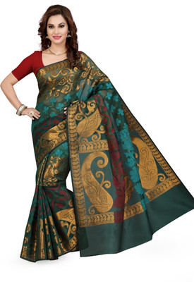 

Ishin Solid Fashion Poly Silk Saree(Multicolor)